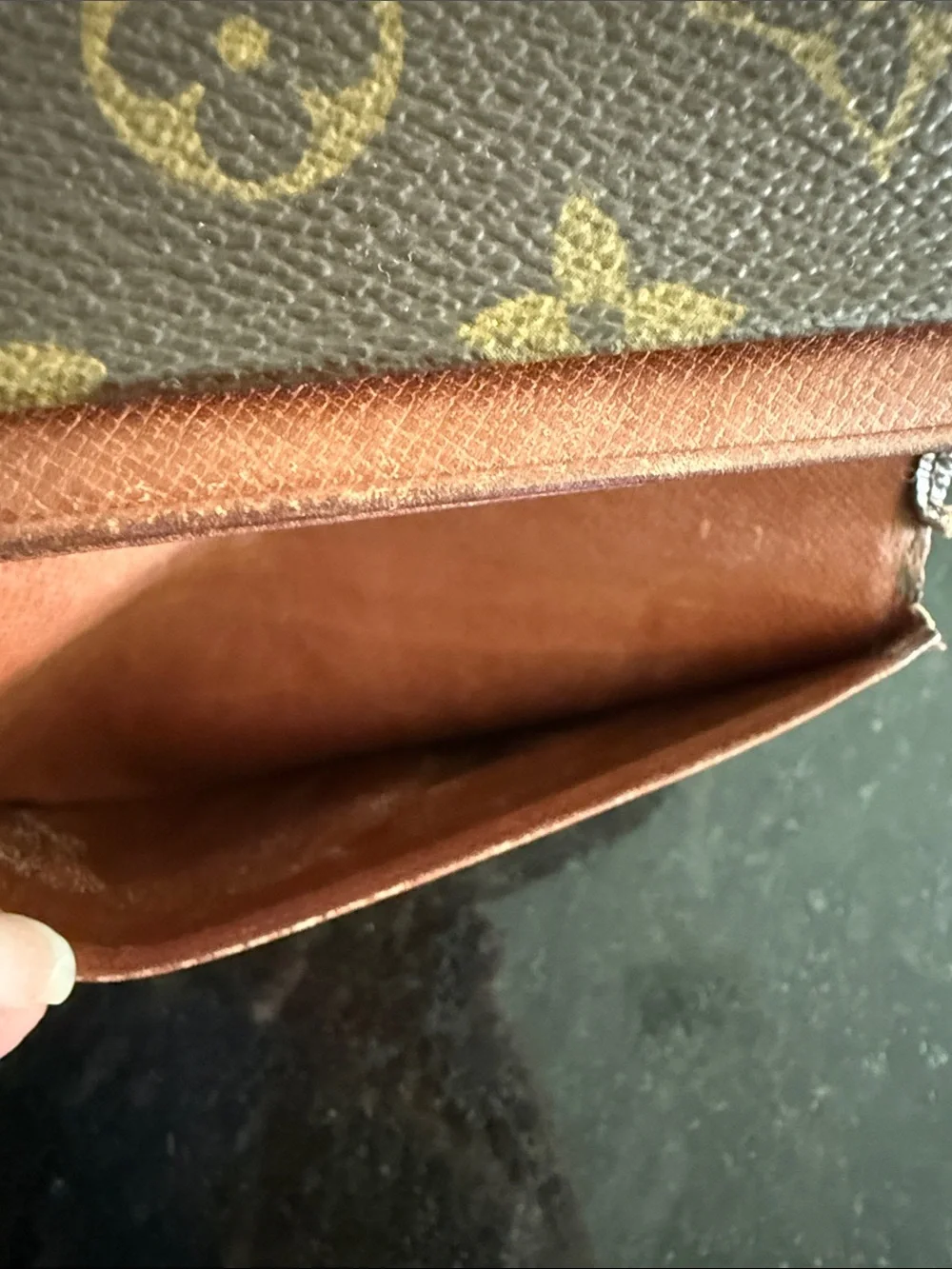 Vintage Louis Vuitton Monogram wallet in Brown and Gold